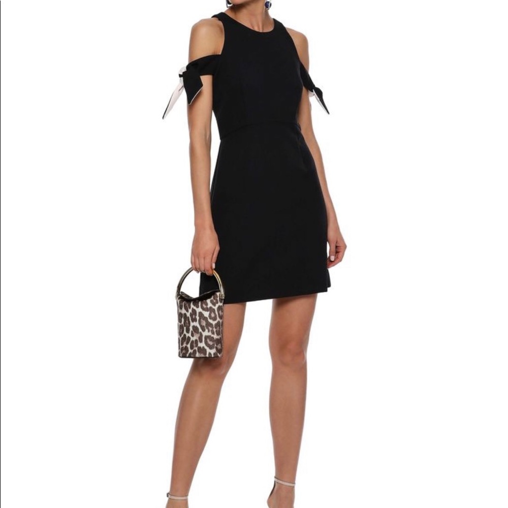 Milly Cold Shoulder Knotted Cady Mini Dress
